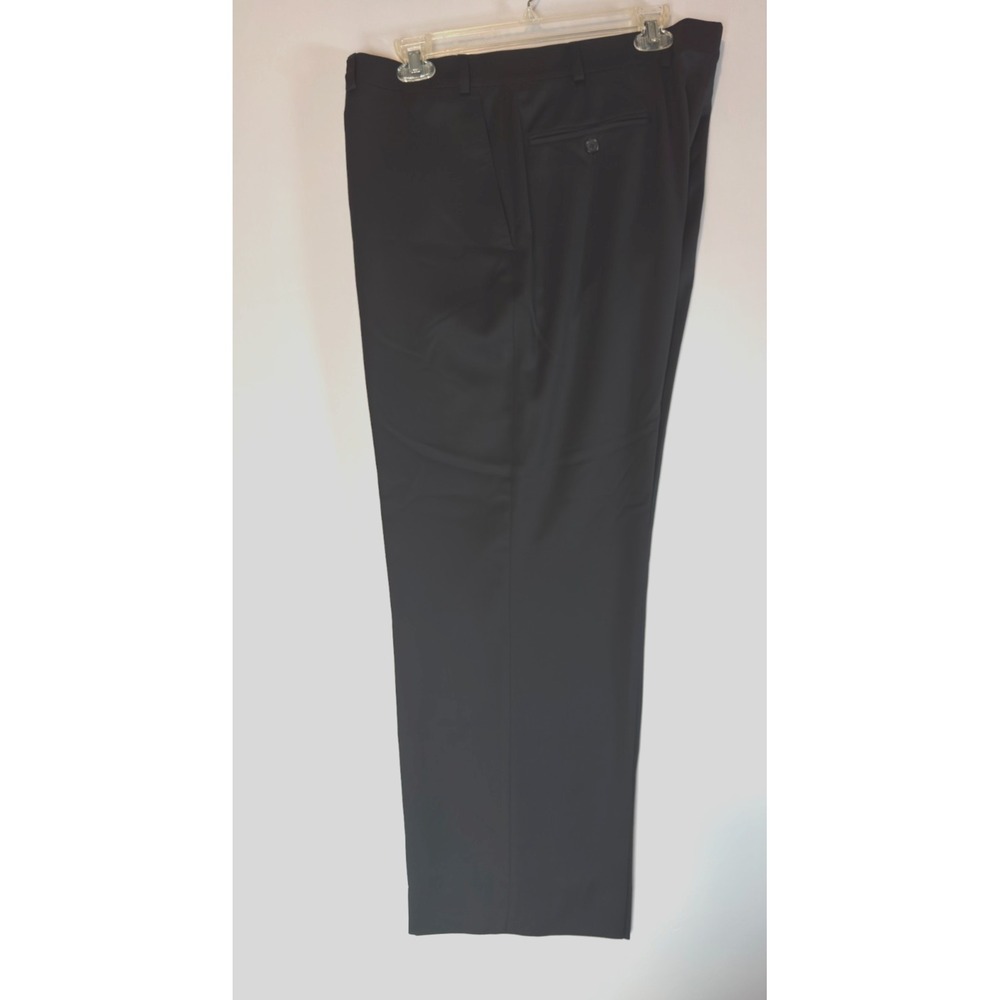 VTG 1999 Stafford 100% Wool Dress Pants Men's 38x27 Black Classic Minimalist